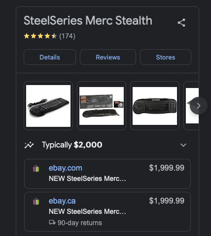 Merc Stealth Google Search Results