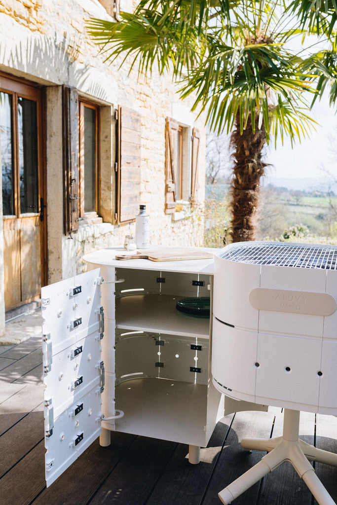 Meuble de cuisine d'été en aluminium avec placard de rangement