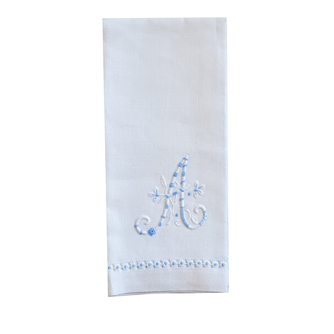 Printed Tea Towel, Linen Cotton Canvas - Fleur De Lis Blue White Gothic  Medieval French Print Decorative Kitchen Towel by Spoonflower 