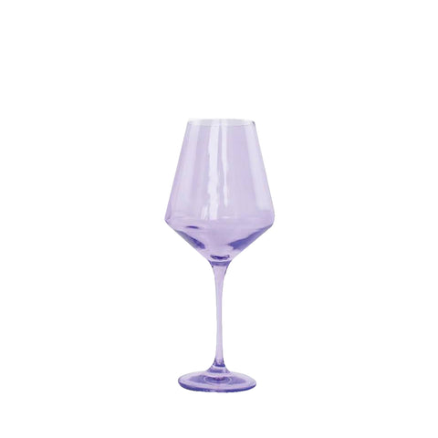 Estelle Colored Glass - Stemware Wine Glasses - Set of 6 Cobalt Blue