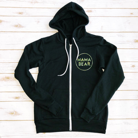 mama bear zip up hoodie