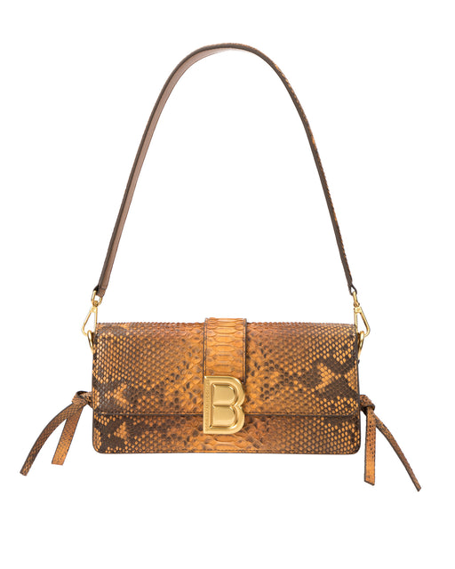 Brandon Blackwood Valentia Ruched Leather Chain Shoulder Bag, Women's, Handbags & Purses Shoulder Bags