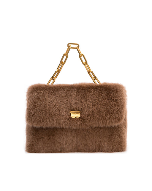 Louis Vuitton Mink Fur Shoulder Bag in Brown