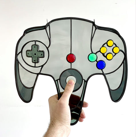 N64 Game Controller Stained Glass
