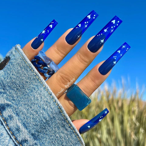 Blue jelly nails