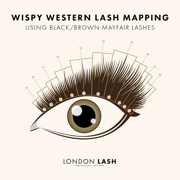 western inspired Wispy lashes lash map