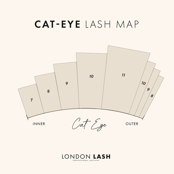 Cat eye lash map for lash technicians