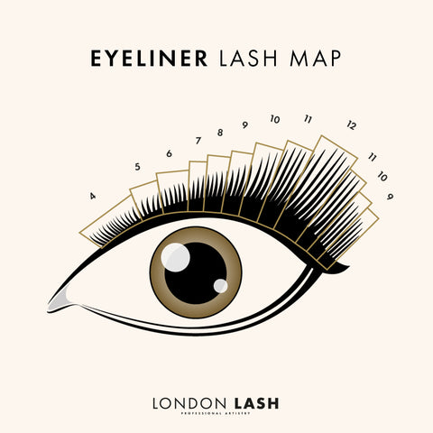 Eyeliner effect lash map