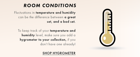 A thermometer graphic explaining why lash techs should use a hygrometer