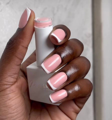 French tips using gel nail polish