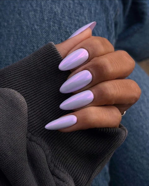 Lavender chrome nails