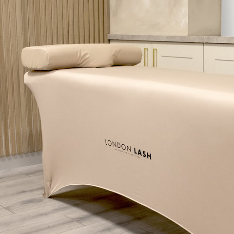 A beige lash bed for a lash studio