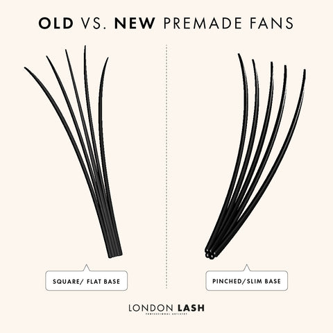 Old vs new premade lash fans