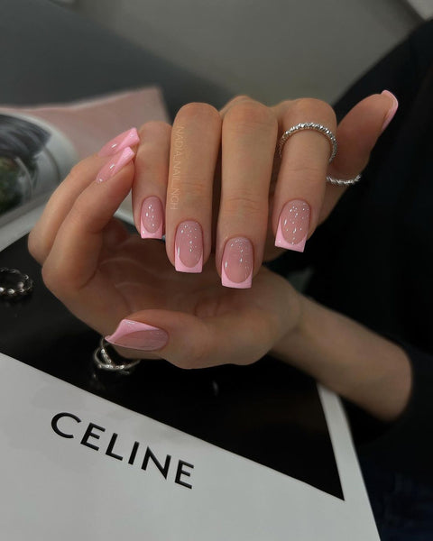 Pink French tip nails