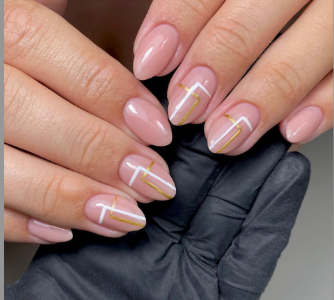 Gel nails with nail art