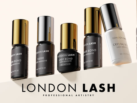 A collection of London Lash glues