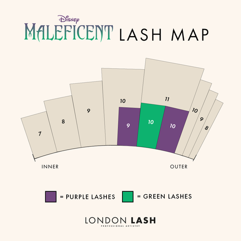 Maleficent lash extensions lash map