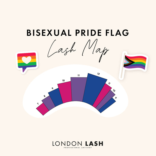 Bisexual lash map, lash map with color lashes