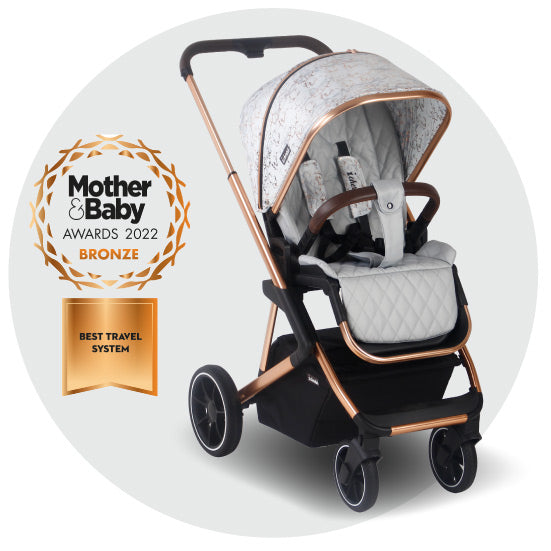 Dani Dyer Rose Gold Marble Travel System