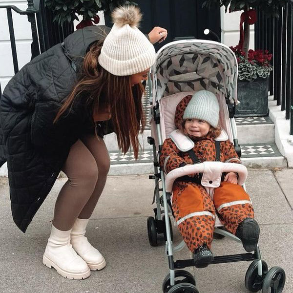 My Babiie Pink and Grey Chevron Lightweight Stroller