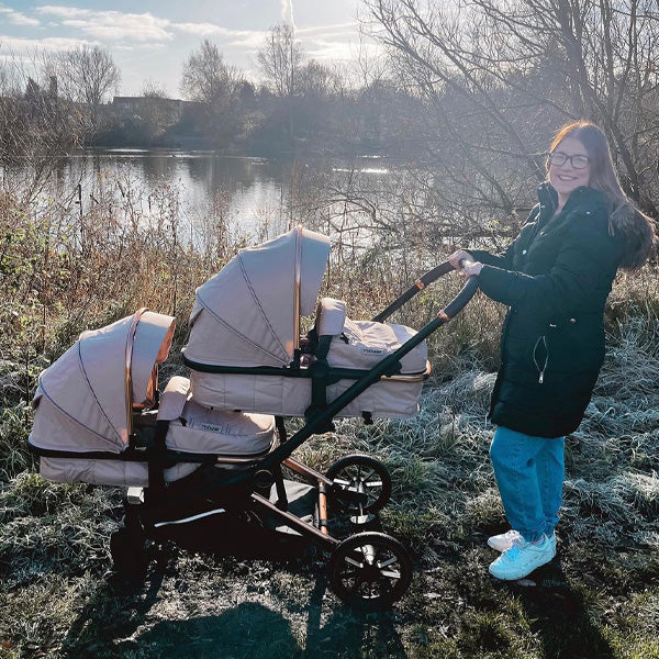 My Babiie MB33 Dani Dyer Giraffe print Tandem Pushchair