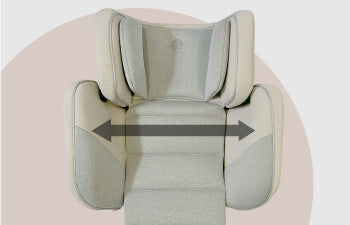 Compact fold i-Size car seat extendable side wings