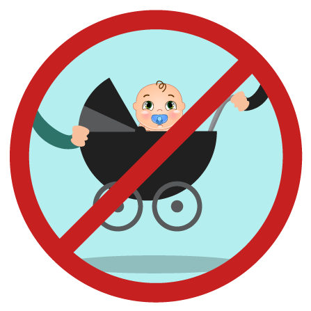 Don't carry the stroller with baby inside