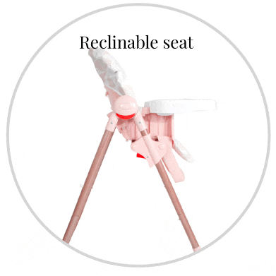 Adjustable recline highchair seat