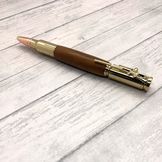 Wood Pen - Hawaiian Toon - Executive Click Pen - Handmade - Journal Writing  - Hawaiian Gift - Handcrafted Pen - Desk Pen - Black Chrome