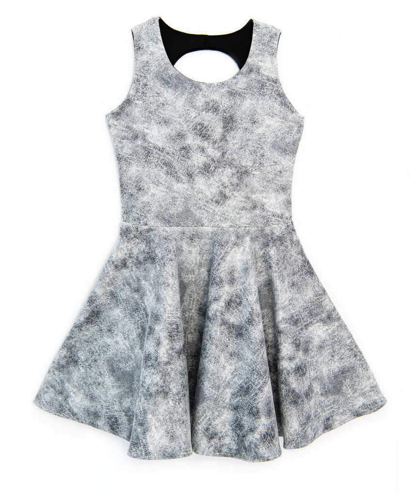 By Debra Girls Black/White Leather Fit and Flare Dress Girls Special Dresses By Debra   