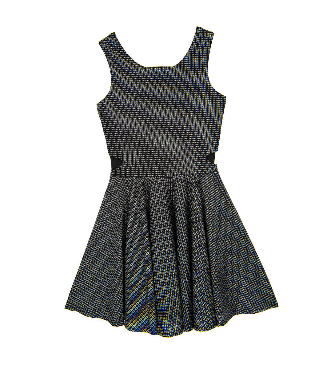 By Debra | Girls Black/Silver Cutout Fit and Flare Dress | Frankie's on ...