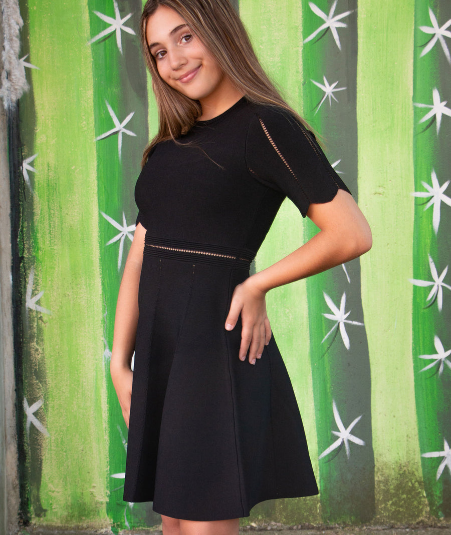 girls black casual dress