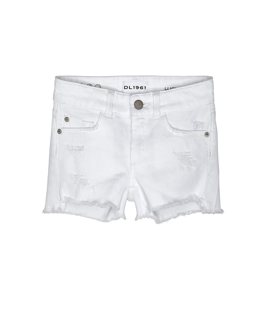 girls white denim shorts