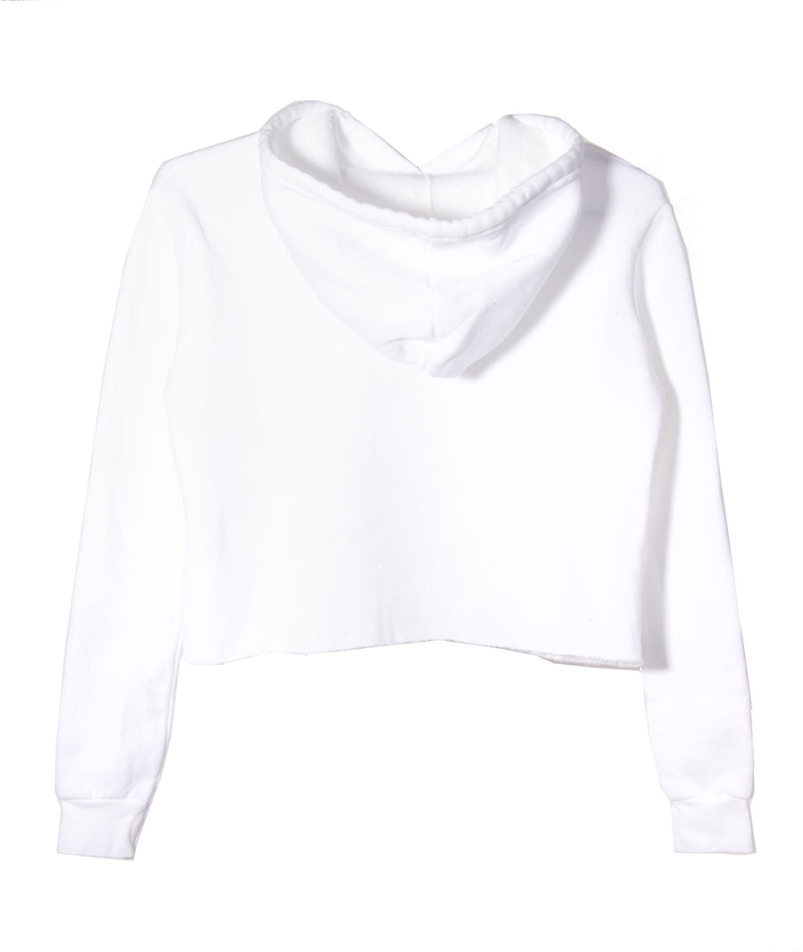 white cropped hoody