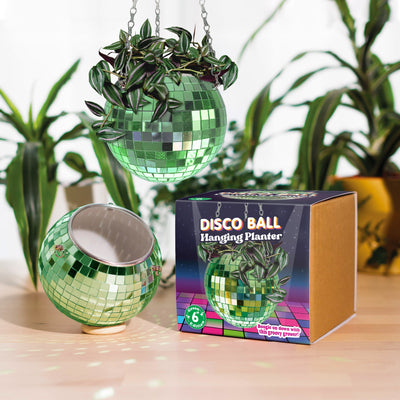 Glass 8 Disco Ball Planter Vase With 5mm Tiles Plant Hanger With or Without  Drainage Flat on the Bottom 