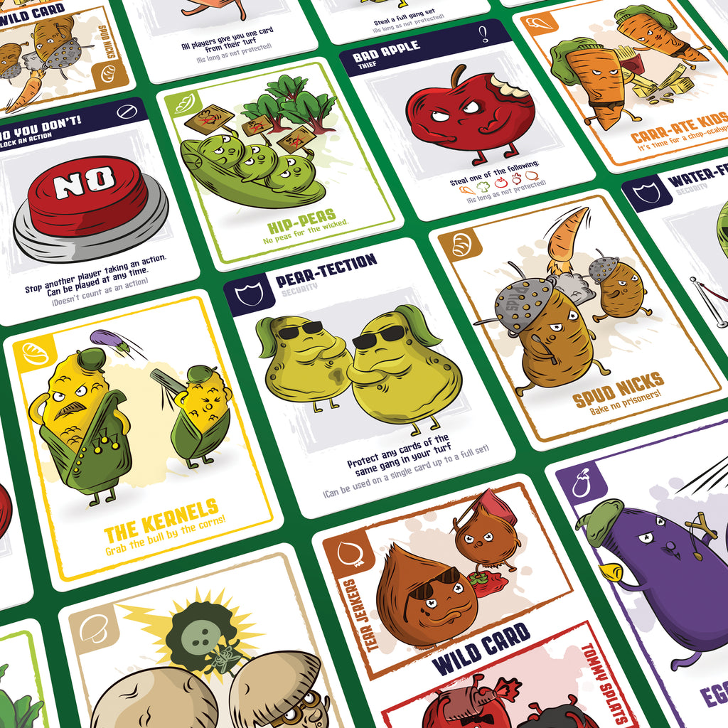 Plant-Based Riot game cards face up