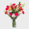 Pompon & Carnations Bouquet Happy Birthday - Birthday Flowers