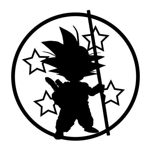 Dragon Ball Z Goku Kid Black Silhouette 4 Stars Sticker Popahead