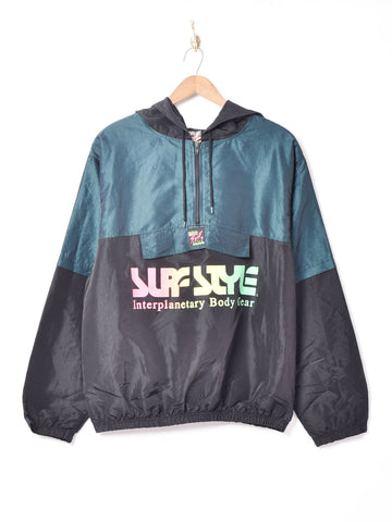 90s USA製 Surf style アノラックジャケット エメラルドブルー