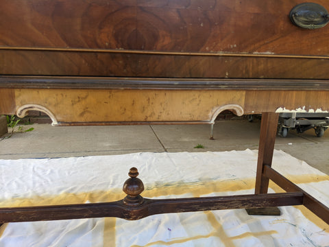 repairing wood detail on furniture