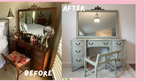 Antique Vanity before and after