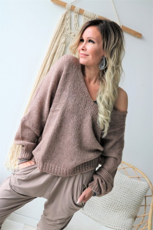 Honey mohair knit, taupe