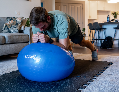 Plank on exercise ball