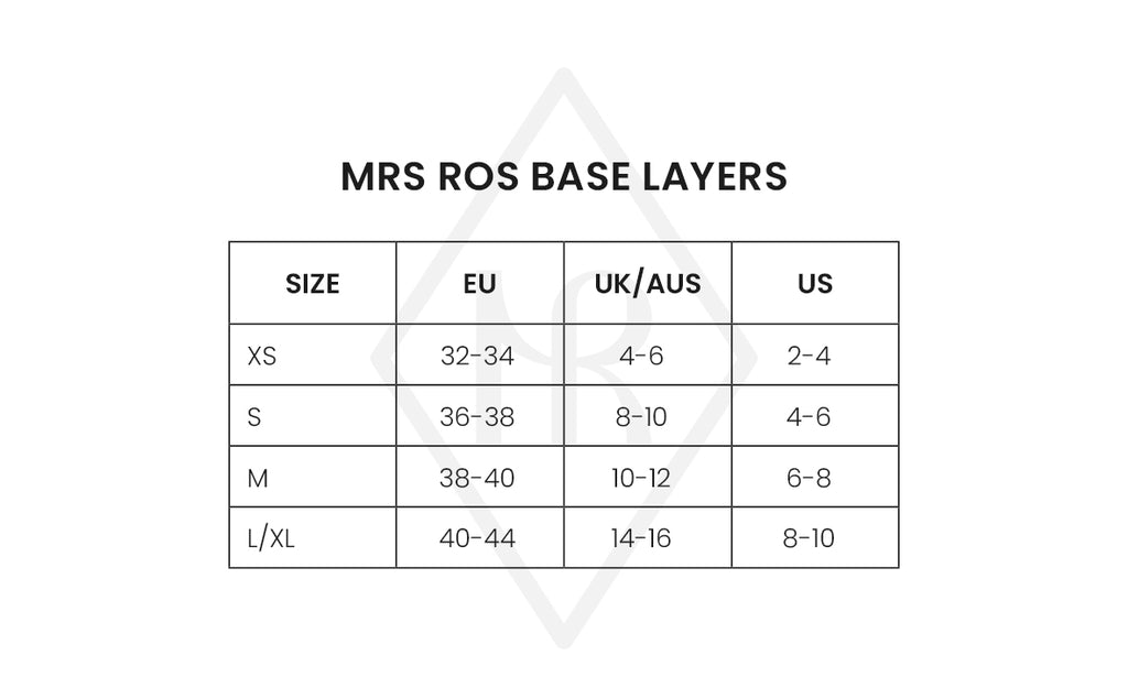 Base Layers Size Guide