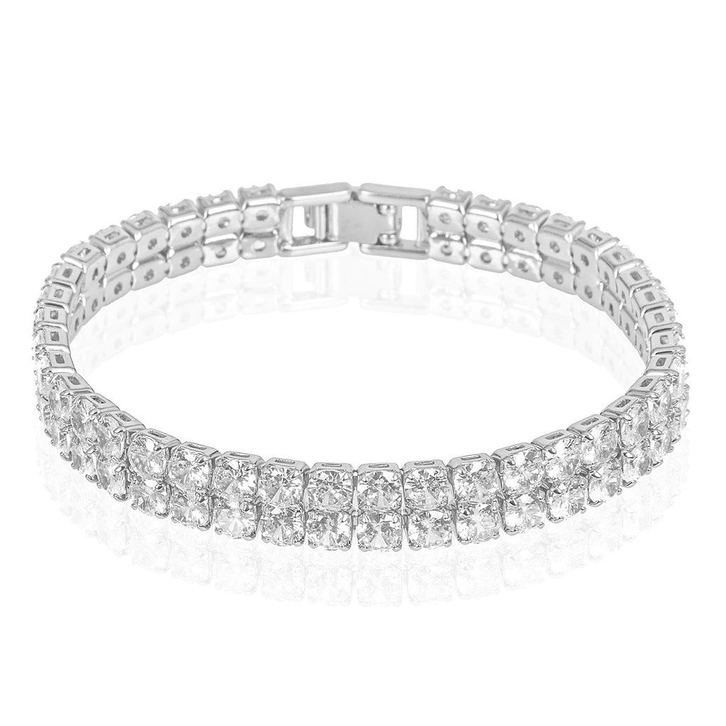 100% 18k Gold 3mm D Color Moissanite Tennis Bracelet Women 4 Prong  Moissanita Diamond Chain Link Bracelet Pass Test Ins Jewelry - AliExpress