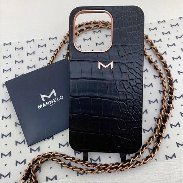 Classic Necklace Case for iPhone 13 Pro Max in Genuine Ostrich