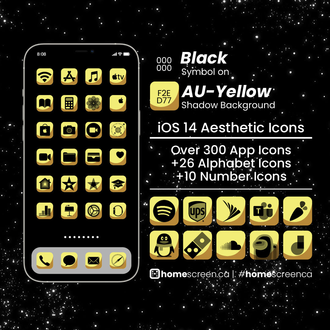 yellow and black app icons