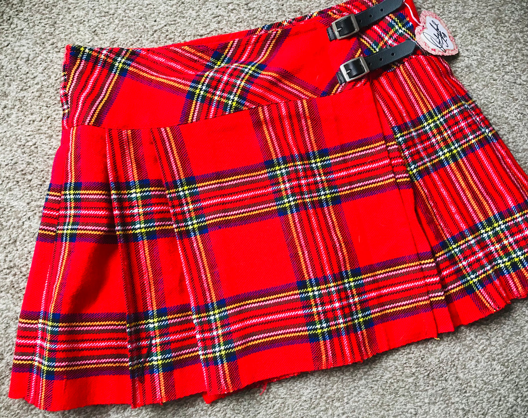 Vintage Wool Tartan mini Skirt