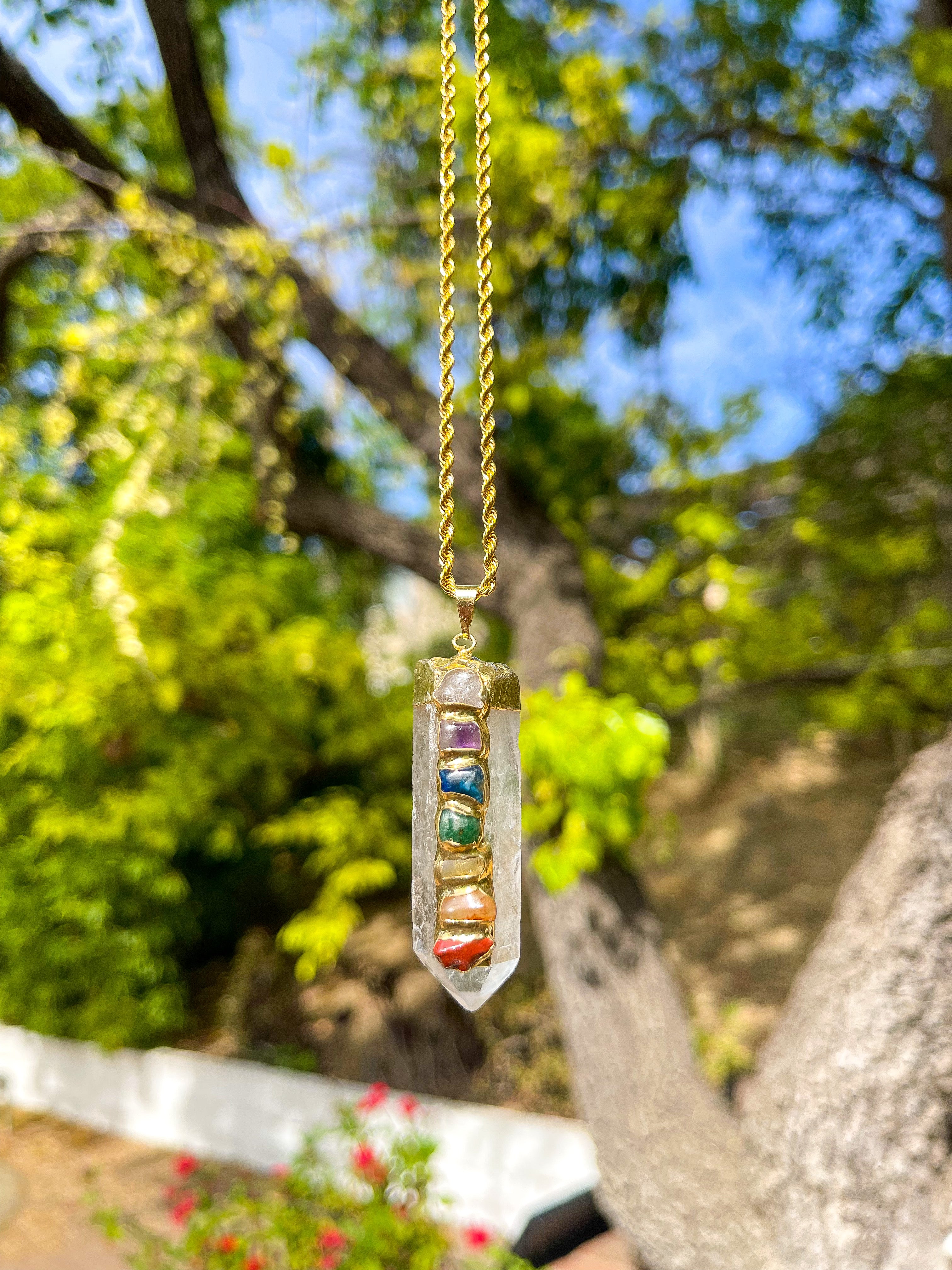 Quartz 7 Chakra Custom Necklace