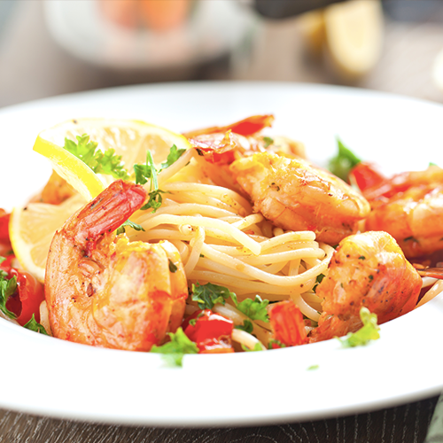 Prawn Pasta with Chili and Garlic — 